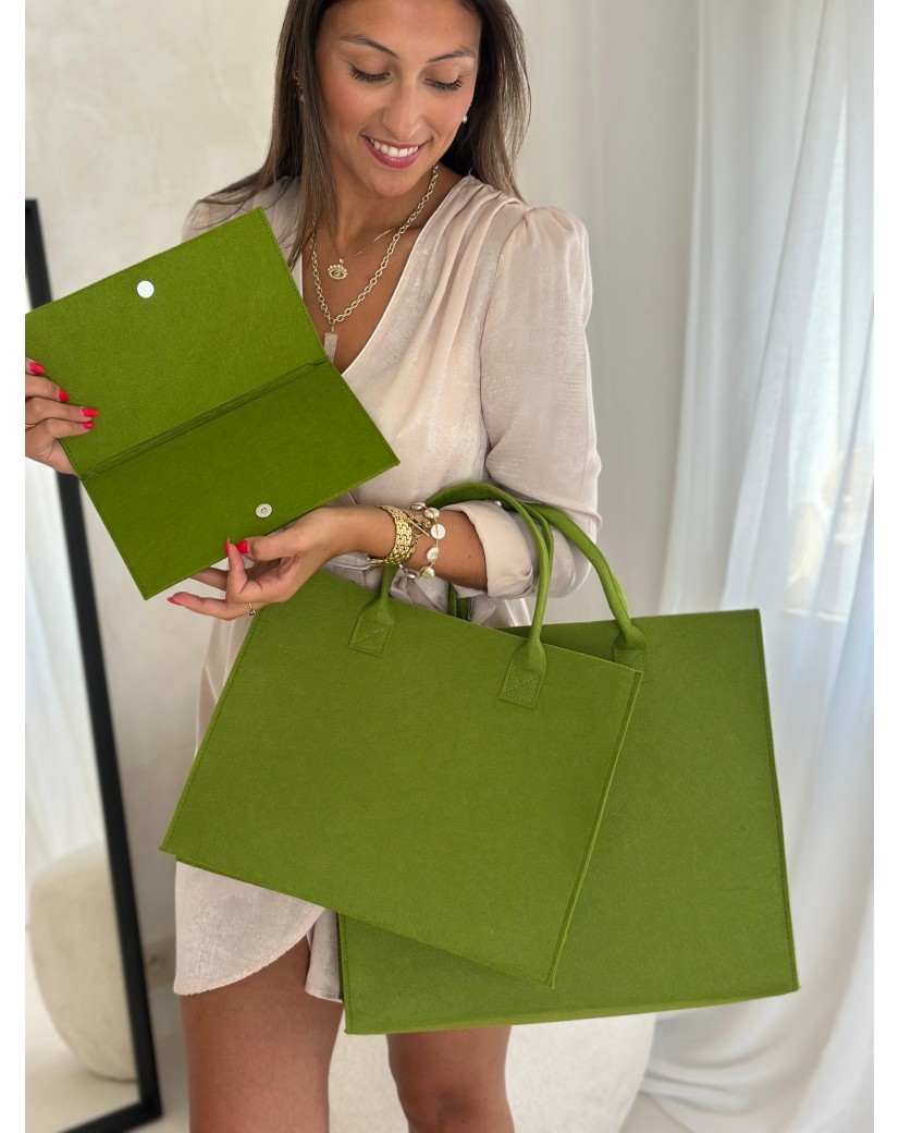 GRENOBLE BAG - GREEN - M (35,5x11x28,5cm)