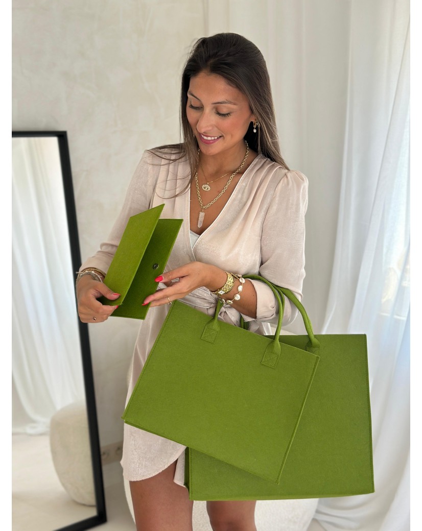 GRENOBLE BAG - GREEN - M (35,5x11x28,5cm)