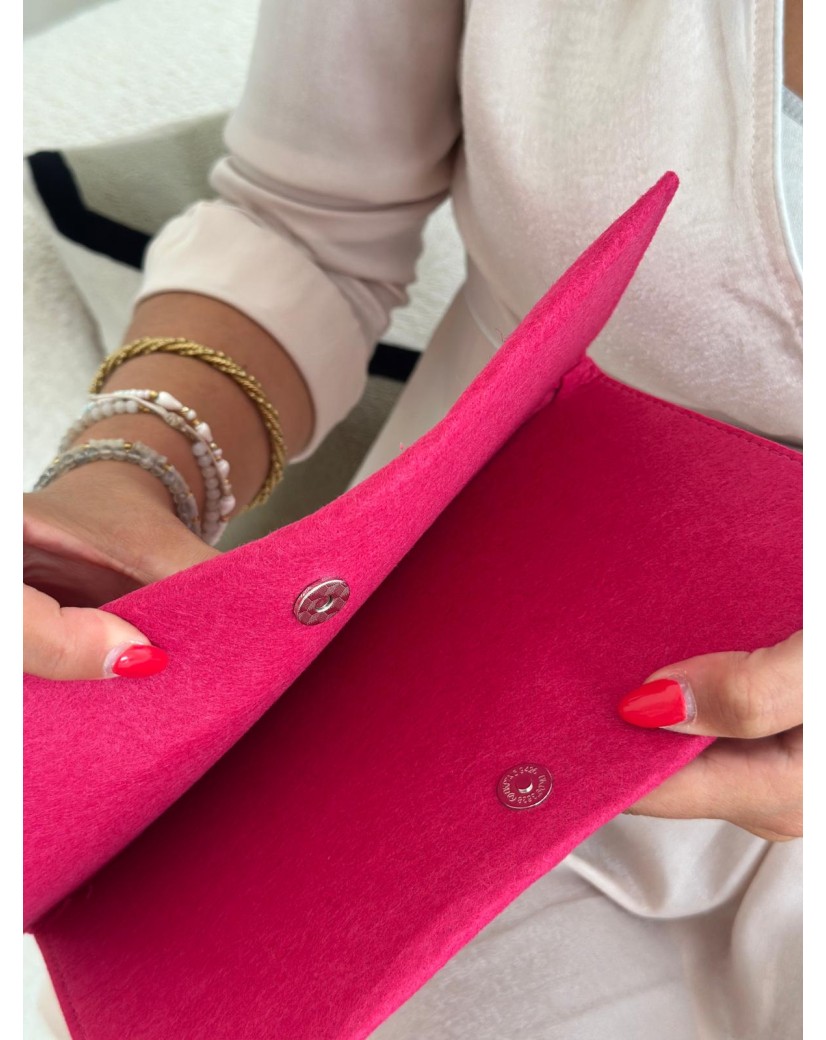 Praktisches Filz-Etui GRENOBLE Fuchsia – individuell bedruckbar