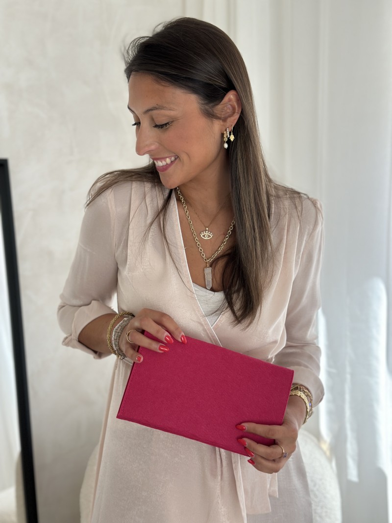 Pochette Feutrine Fuchsia – Personnalisable avec votre logo