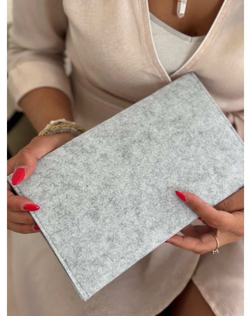 GRENOBLE POUCH - LIGHT GREY (25 x 15 cm)