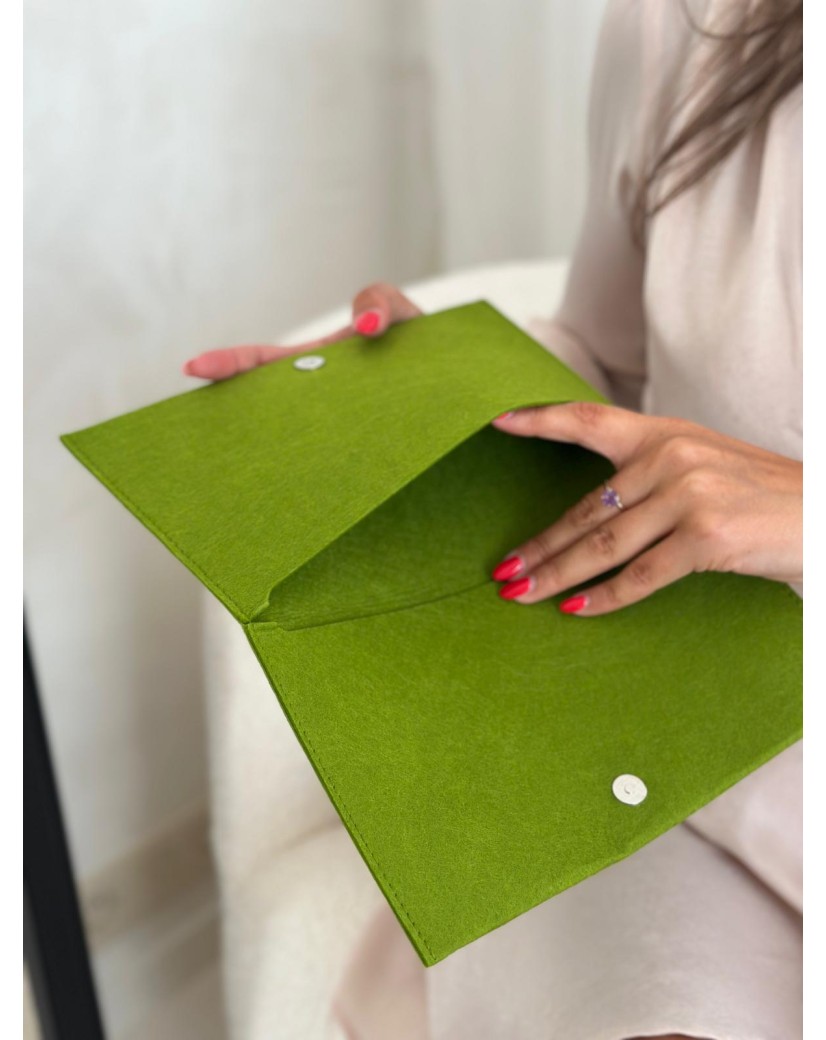 Praktisches Filz-Etui GRENOBLE Grün – individuell bedruckbar