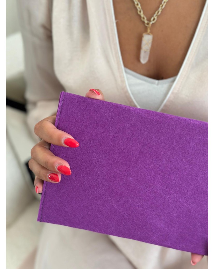 Pochette Feutrine mauve – Personnalisable avec votre logo