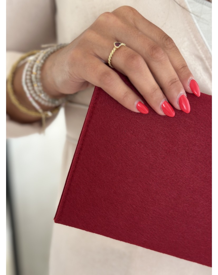 Pochette Feutrine Bordeaux – Personnalisable avec votre logo