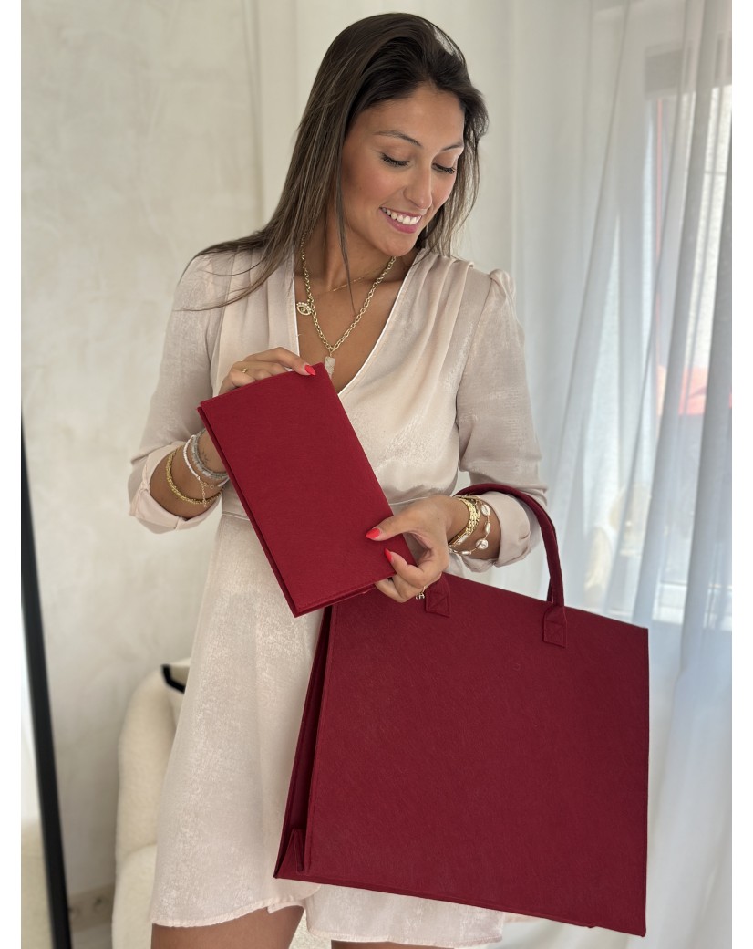 Pochette Feutrine Bordeaux – Personnalisable avec votre logo