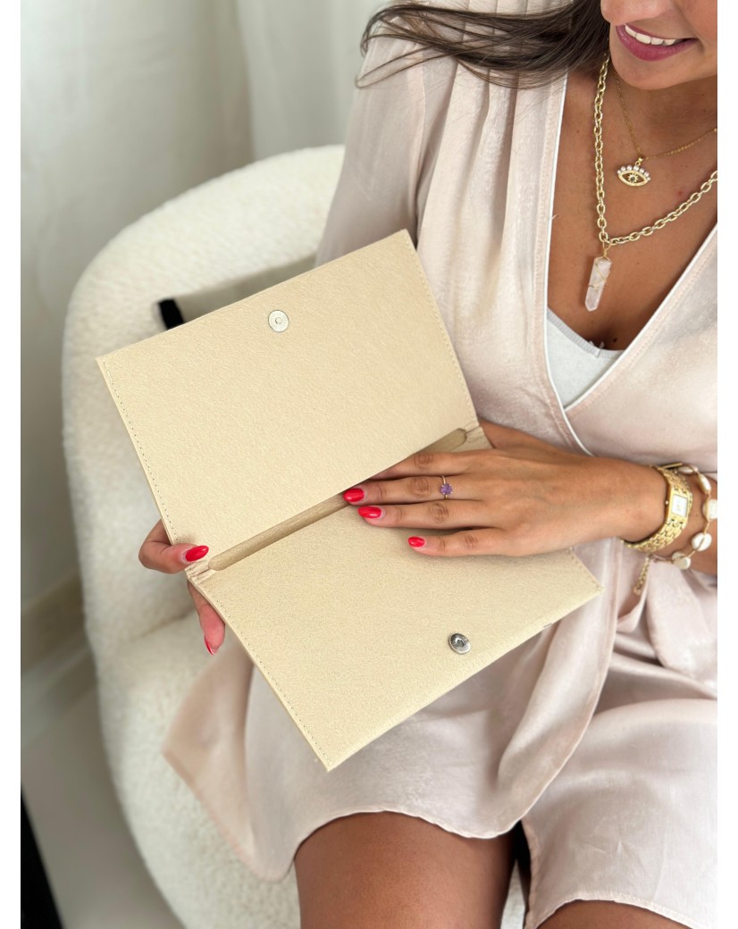 Pochette Feutrine Beige – Personnalisable avec votre logo