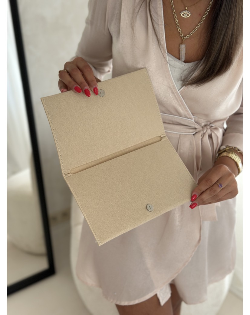 Pochette Feutrine Beige – Personnalisable avec votre logo