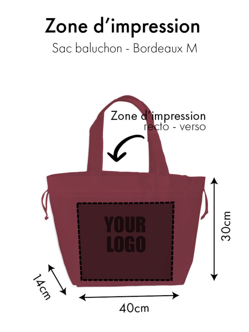 Nice Reusable Bag Bordeaux - M (40x14x30cm)