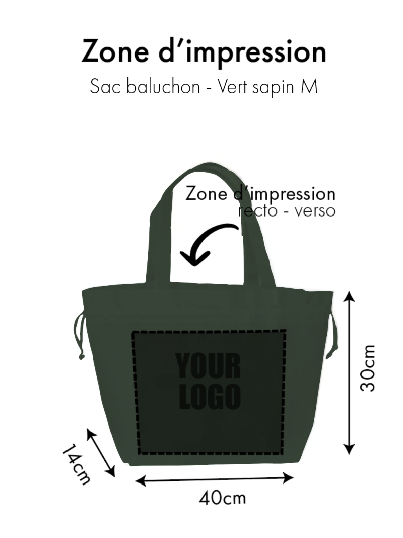 Bolso reutilizable Nice Verde Abeto - M (40x14x30cm)
