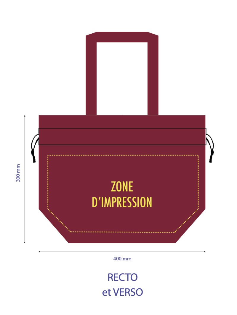 Bolso reutilizable Nice Burdeos - M (40x14x30cm)
