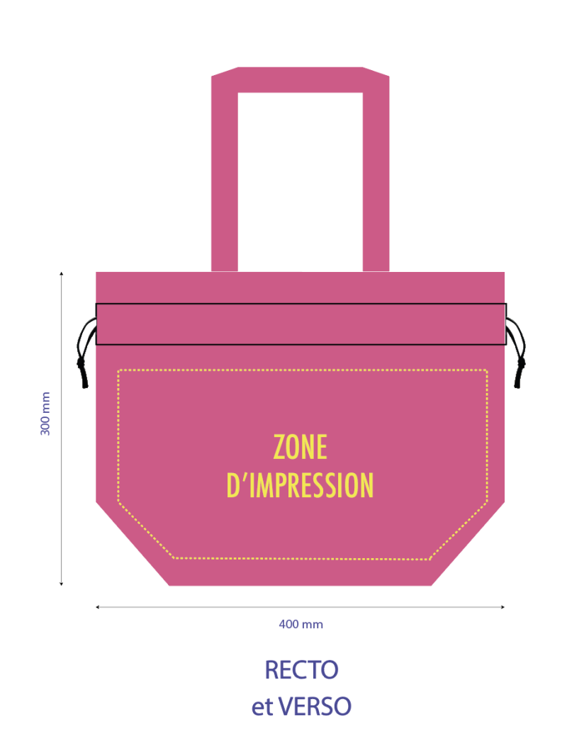NONWOVEN DRAAGTAS "NICE" - FUCHSIA - M (40+14x30cm)