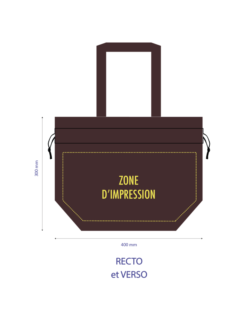 Bolso reutilizable Nice Marrón - M (40x14x30cm)
