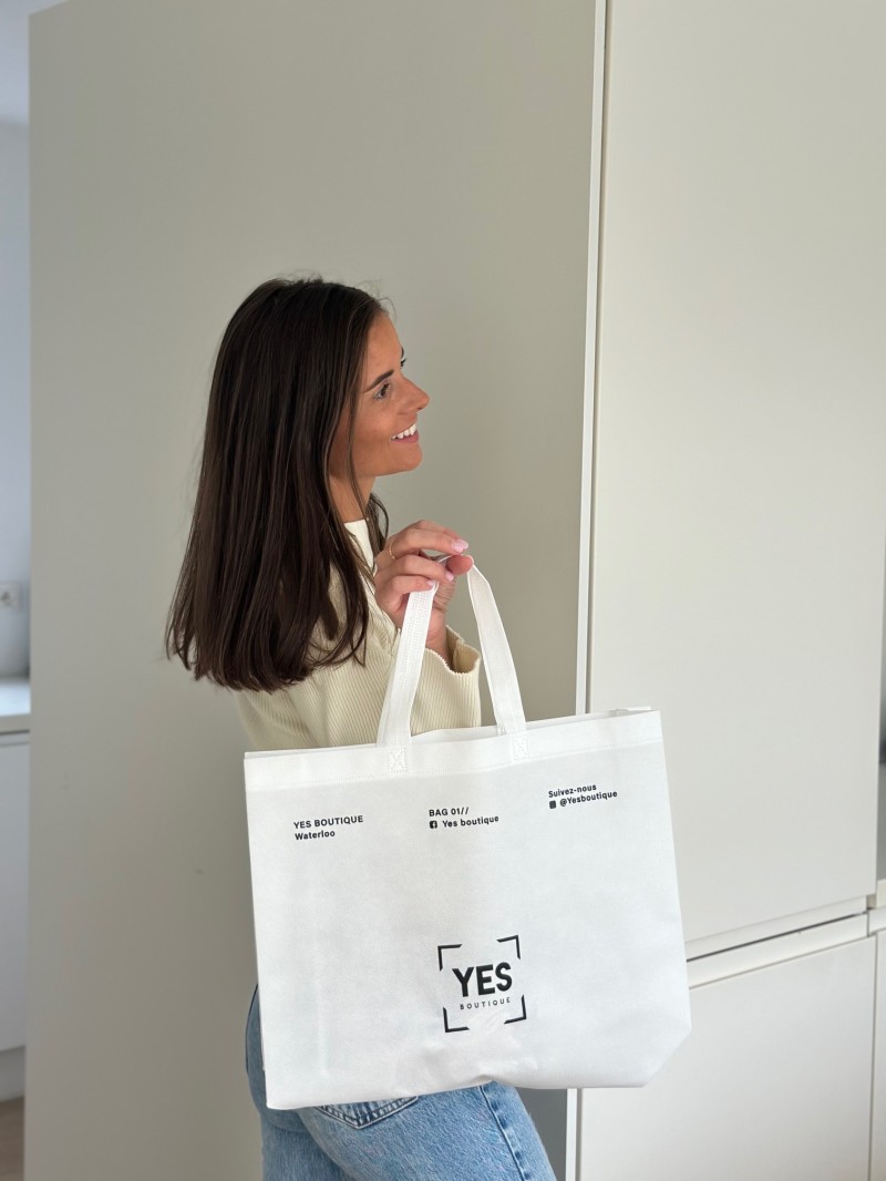 Sac tissu blanc personnalisé pas cher et respectueux de l'environnement