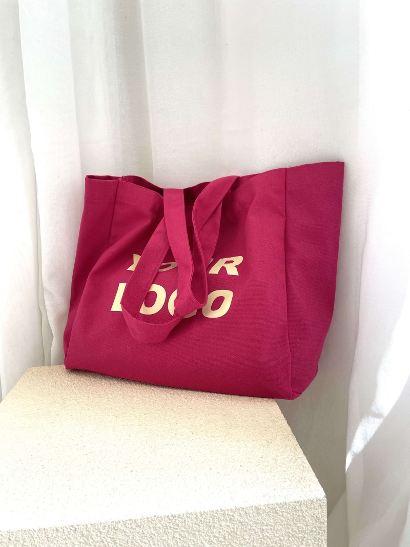 SAC COTON "NANCY" - FUCHSIA 🩷 (43x15x36cm)