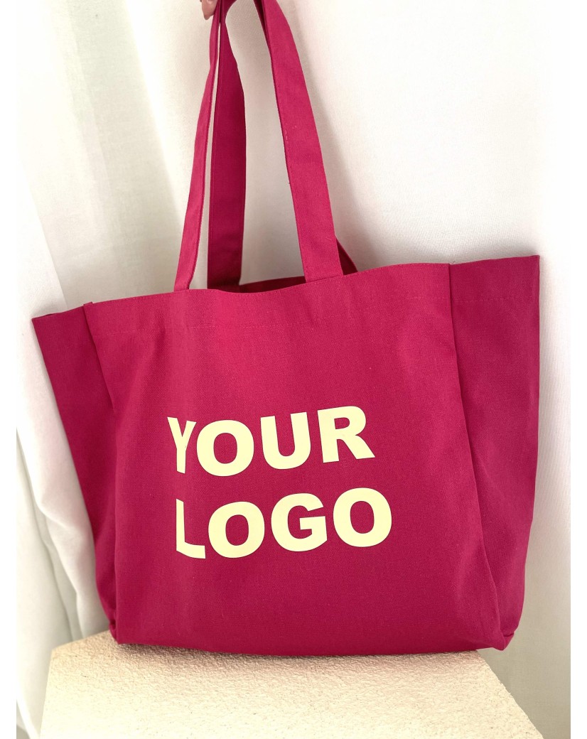 SAC COTON "NANCY" - FUCHSIA 🩷 (43x15x36cm)