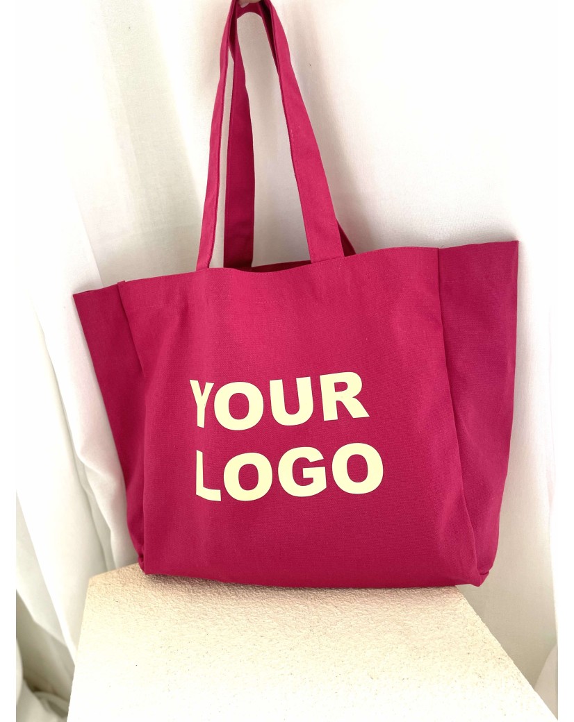 SAC COTON "NANCY" - FUCHSIA 🩷 (43x15x36cm)
