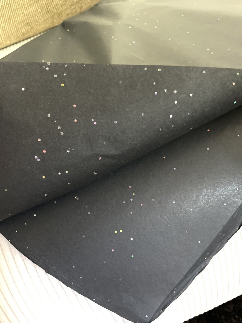 Zijdepapier – Glinsterend zwart