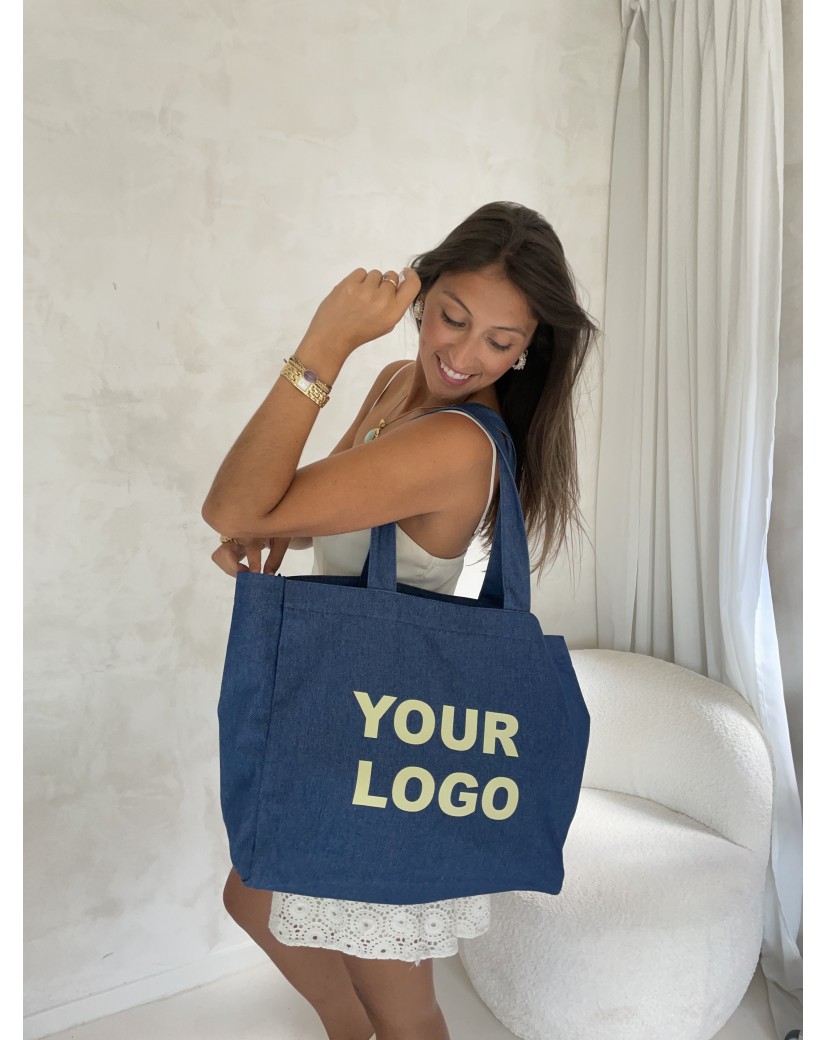SAC COTON "NANCY" - JEANS DARK 💙 (43x15x36 cm)