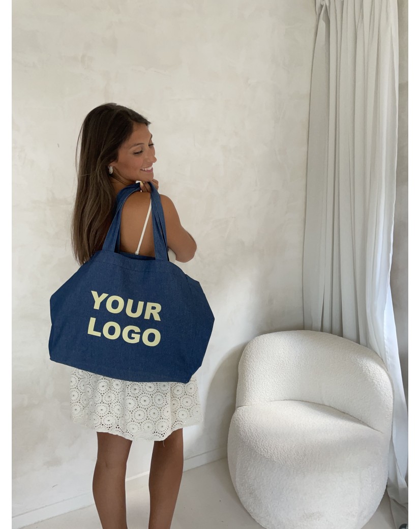 SAC COTON "NANCY" - JEANS DARK 💙 (43x15x36 cm)