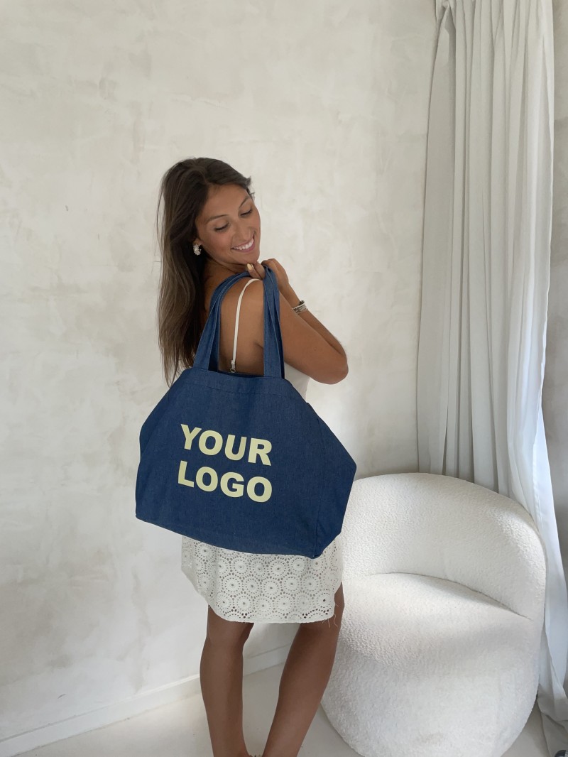 SAC COTON "NANCY" - JEANS DARK 💙 (43x15x36 cm)