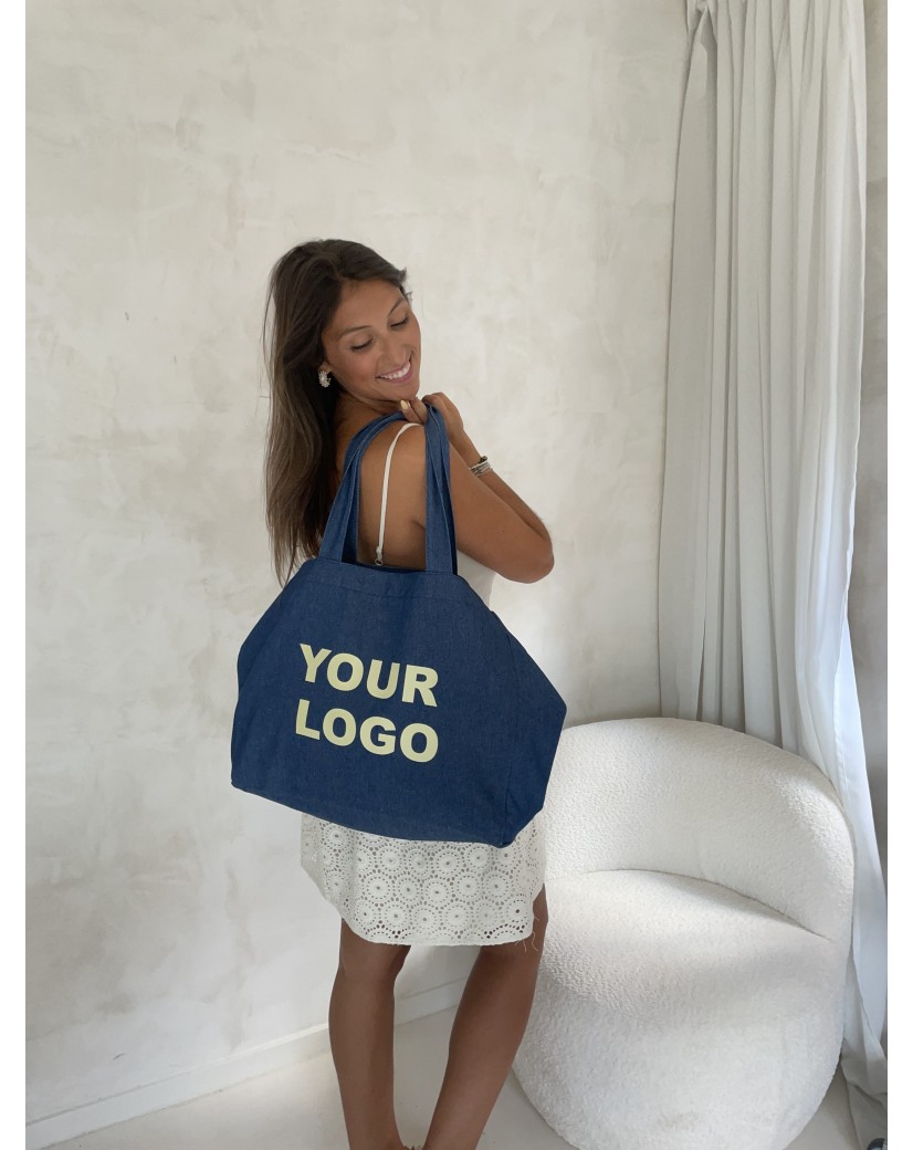 SAC COTON "NANCY" - JEANS DARK 💙 (43x15x36 cm)