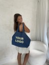 SAC COTON "NANCY" - JEANS DARK 💙 (43x15x36 cm)