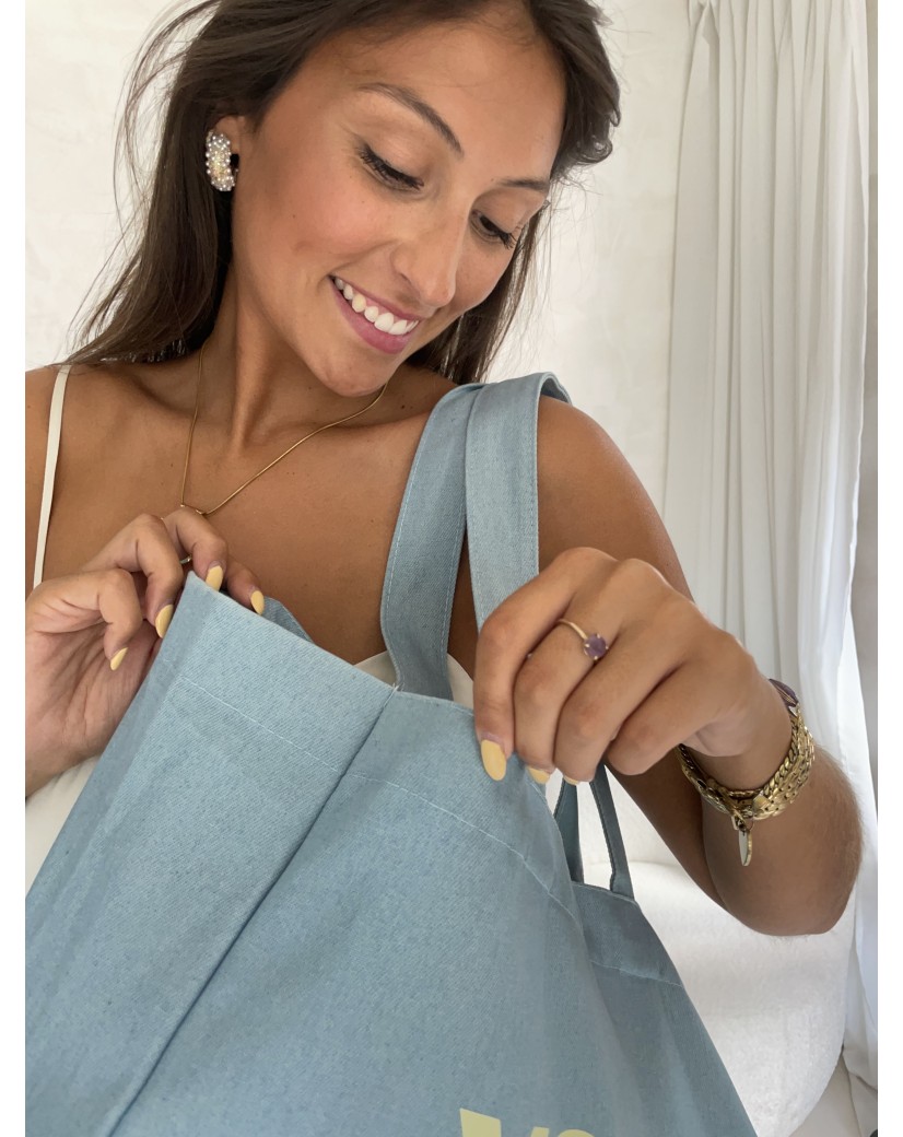SAC COTON "NANCY" - JEANS LIGHT 🩵  (43x15x36 cm)