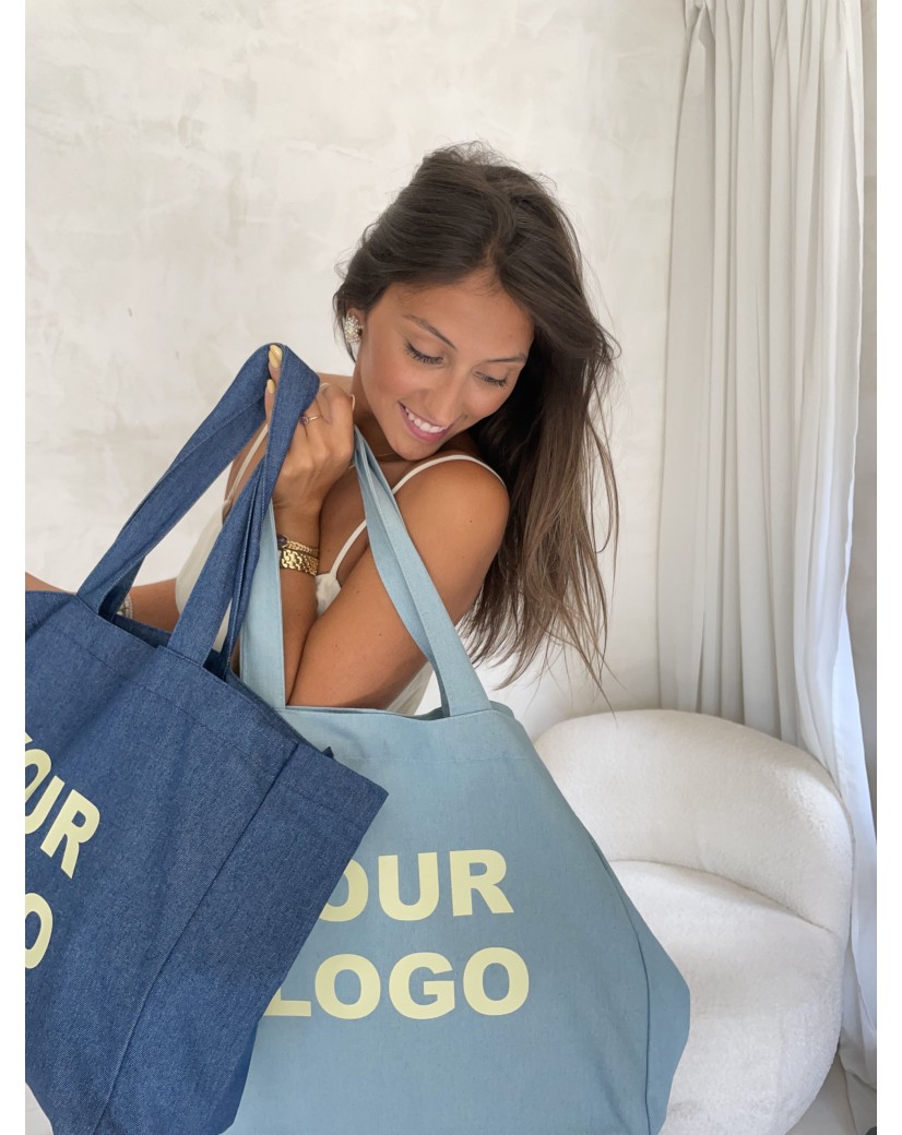 SAC COTON "NANCY" - JEANS DARK 💙 (43x15x36 cm)