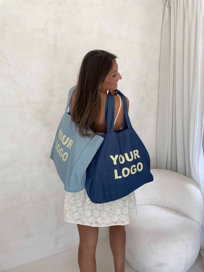 SAC COTON "NANCY" - JEANS DARK 💙 (43x15x36 cm)
