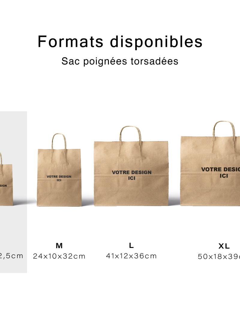 Bolsa con asas retorcidas - Marrón Kraft