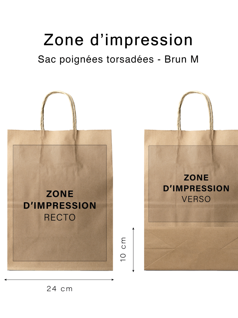 Tasche mit gedrehten Griffen - Kraft braun