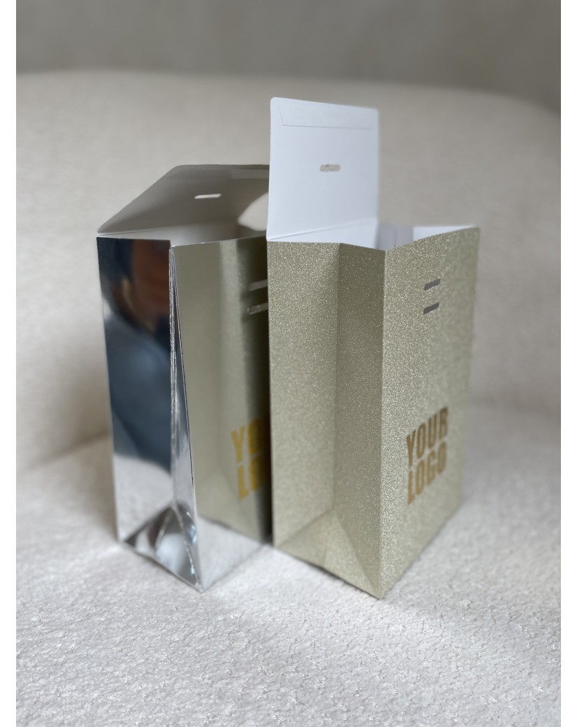PRESTIGE-TASCHE GOLD GLITZER – S (12x8x20 cm)
