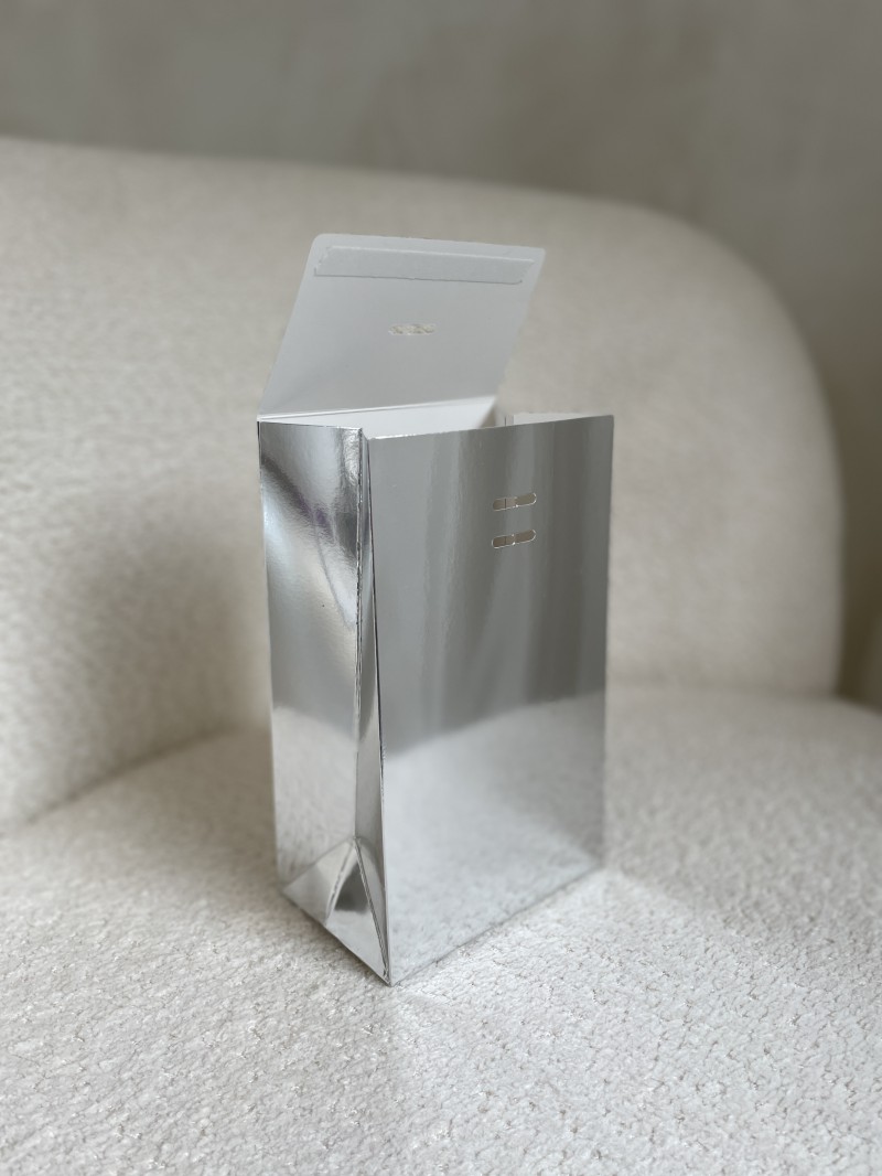 BOLSA PRESTIGE PLATEADA EFECTO ESPEJO – S (12x8x20 cm)