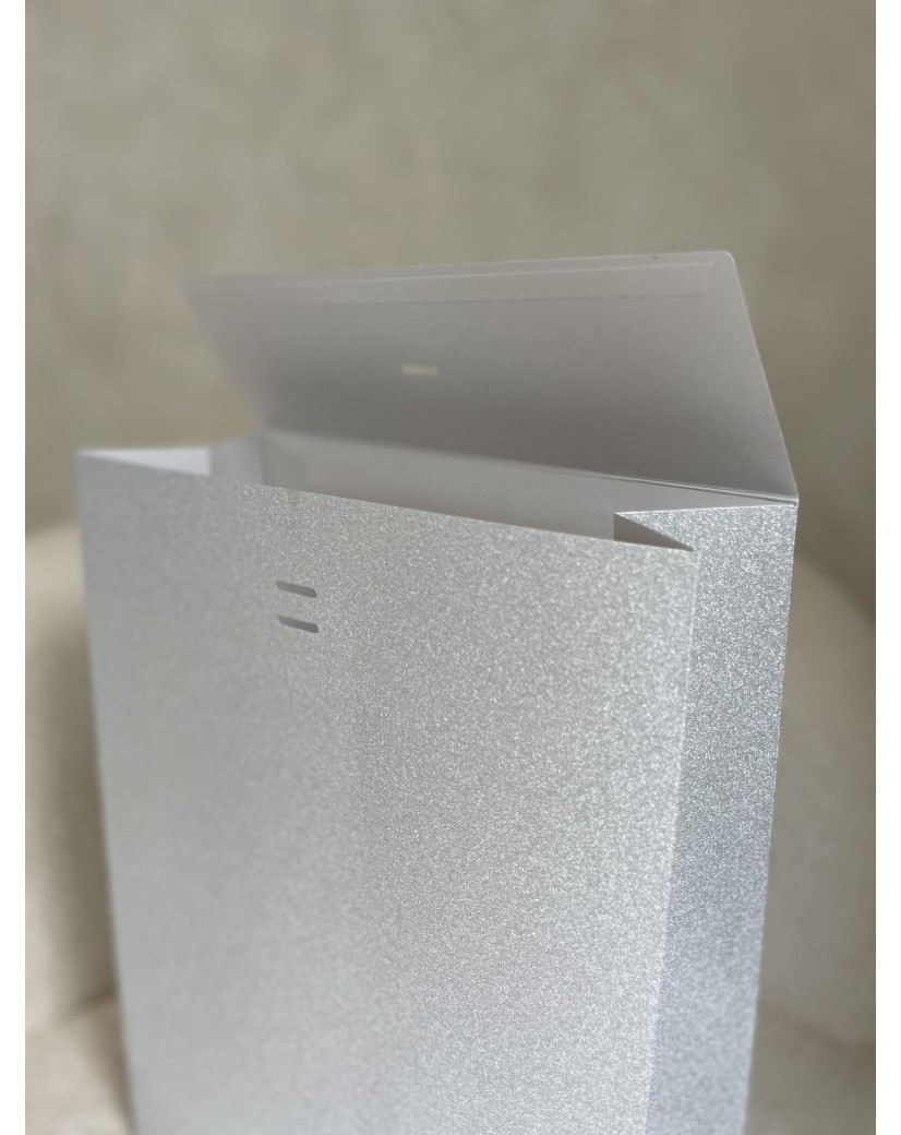 PRESTIGE-TASCHE SILBER GLITZER – L (30x12x40 cm)