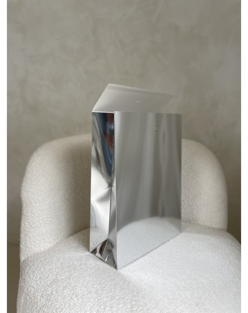 BOLSA PRESTIGE PLATEADA EFECTO ESPEJO – L (30x12x40 cm)