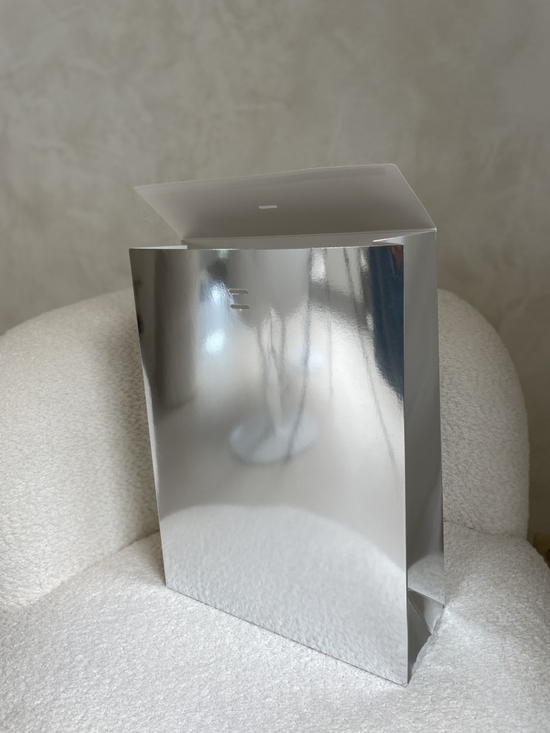 PRESTIGE-TASCHE SILBER SPIEGEL – L (30x12x40 cm)