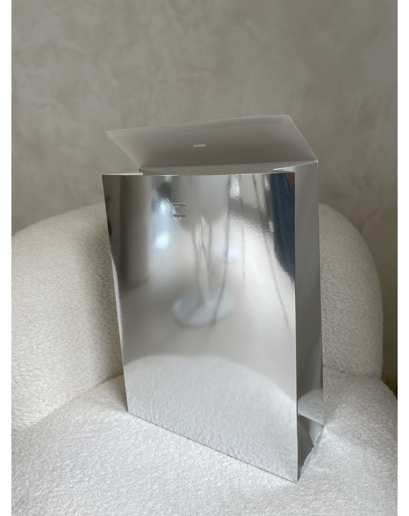 PRESTIGE-TASCHE SILBER SPIEGEL – L (30x12x40 cm)