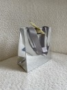 LUXUSPAPIERTASCHE SILBER SPIEGEL – XS (16x8x16 cm)