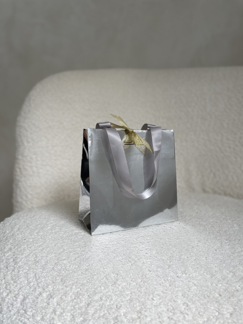Sac papier Luxe Silver miroir Express - XS (16x8x16cm)