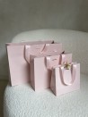 LUXURY PAPER BAG PINK – PINK HANDLES – XS (16x8x16 cm)
