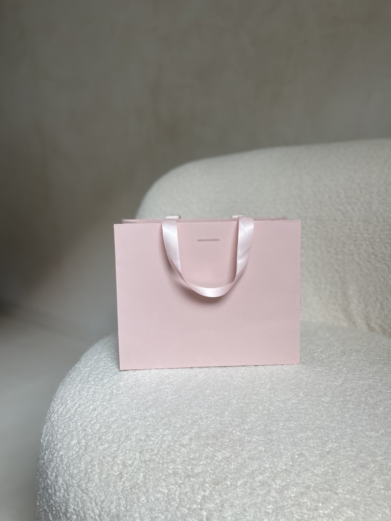 BOLSA DE PAPEL LUJO ROSA – ASAS ROSAS – S (25x10x20 cm)