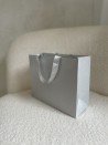 Luxe papieren tas - GLITTER ZILVER - S (25x10x20CM)