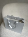 LUXUSPAPIERTASCHE SILBER GLITZER – S (25x10x20 cm)