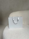 LUXUSPAPIERTASCHE SILBER GLITZER – S (25x10x20 cm)