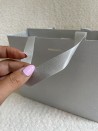 LUXUSPAPIERTASCHE SILBER GLITZER – S (25x10x20 cm)