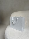 Luxe papieren tas - GLITTER ZILVER - S (25x10x20CM)