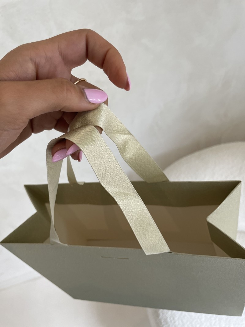 Sac papier Luxe Gold pailleté Express - S (25x10x20cm)