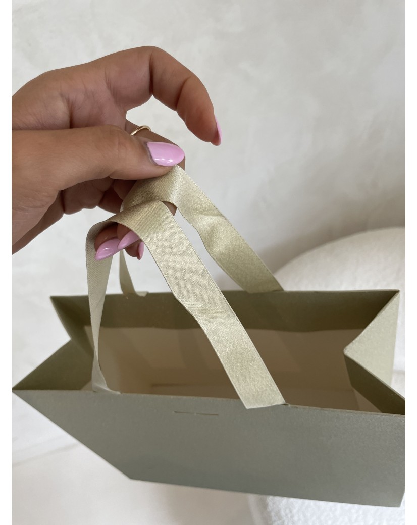 Sac papier Luxe Gold pailleté Express - S (25x10x20cm)