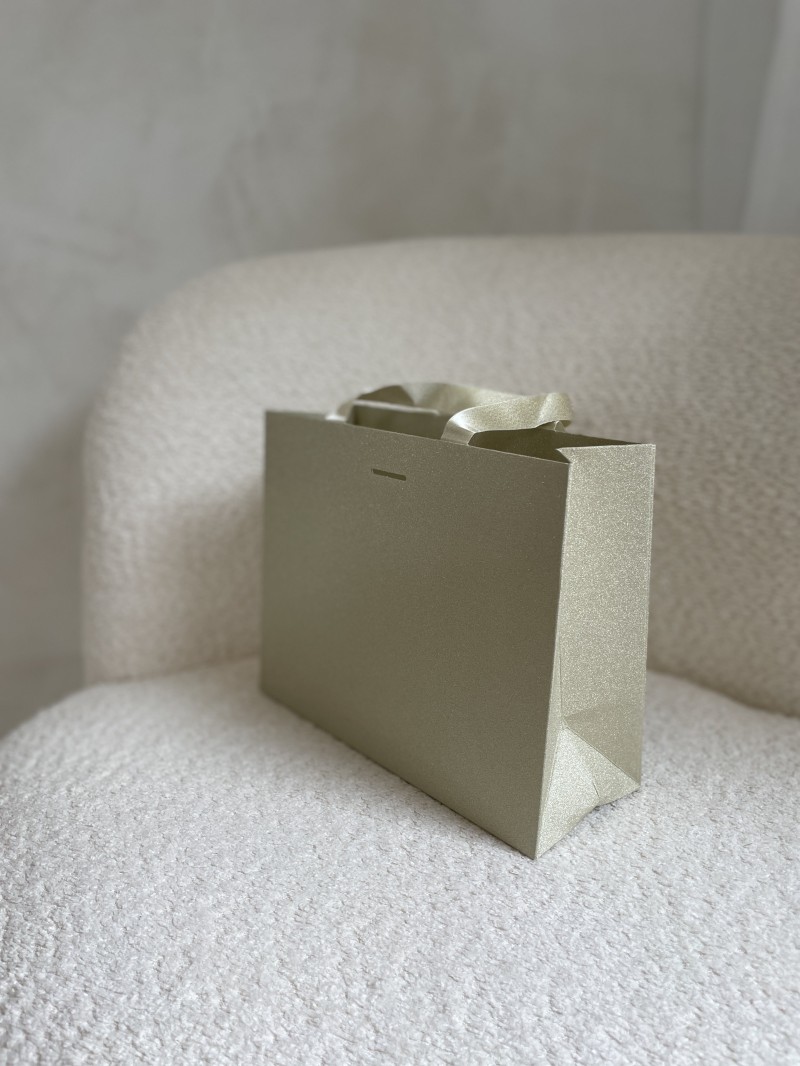 Sac papier Luxe Gold pailleté Express - S (25x10x20cm)
