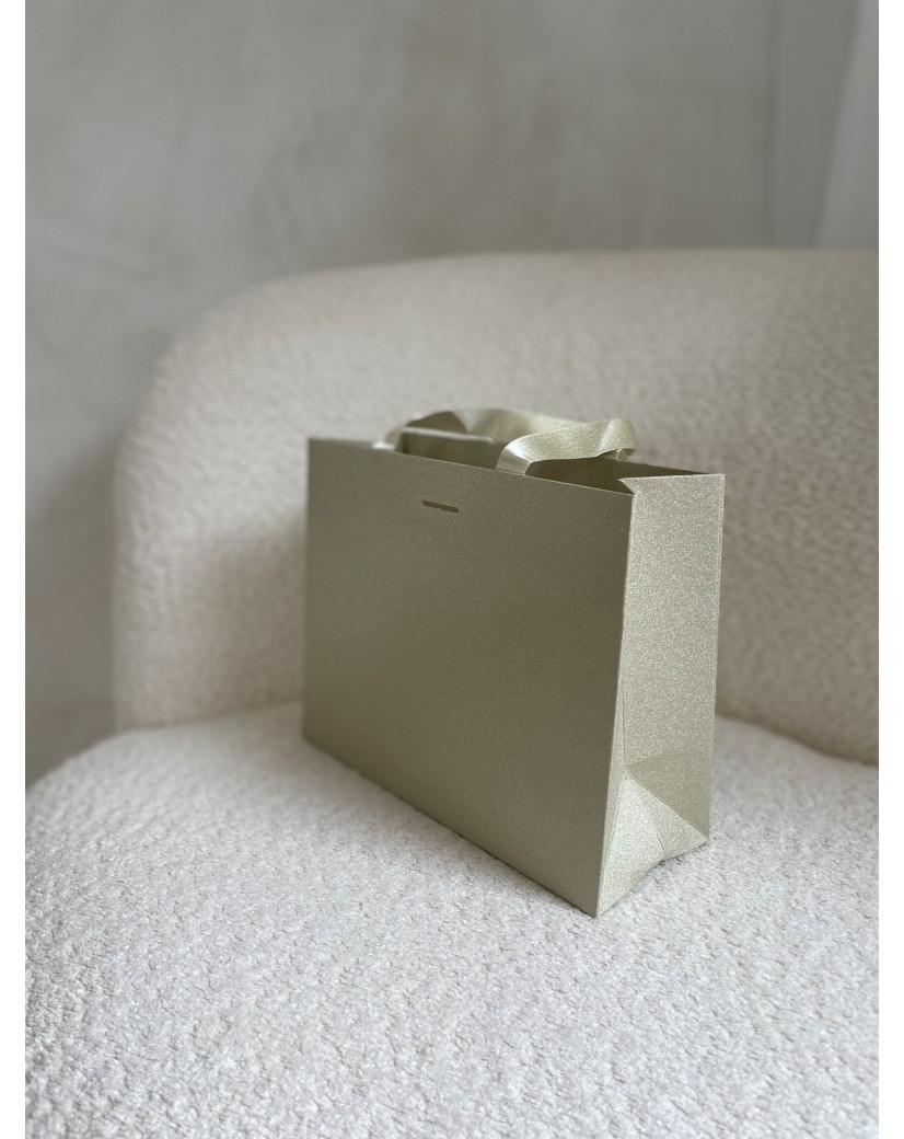 Sac papier Luxe Gold pailleté Express - S (25x10x20cm)